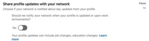 LinkedIn Privacy - Share profile updates with your network